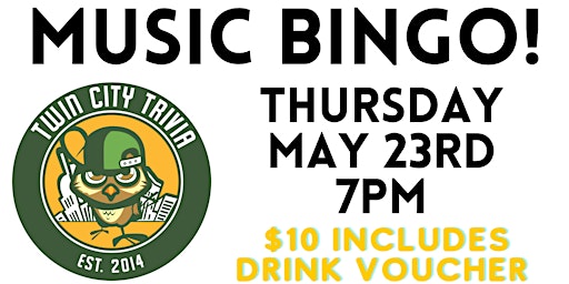 Music Bingo  by Twin City Trivia   @ Yellow & Co.