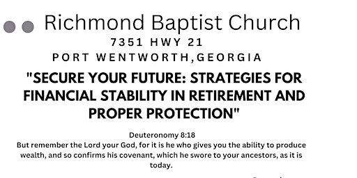 Primaire afbeelding van Richmond Baptist Church presents "Secure Your Future!"