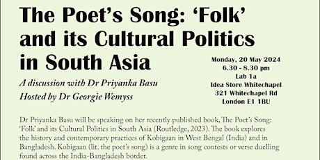 The Poet’s Song: ‘Folk’ and its Cultural Politics in South Asia