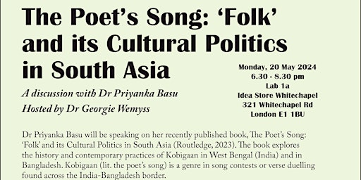 Imagem principal do evento The Poet’s Song: ‘Folk’ and its Cultural Politics in South Asia