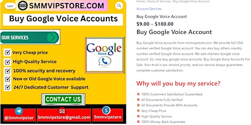 Hauptbild für Buy Google Voice Account - 100% Secure and Best..
