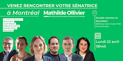 Image principale de Venez rencontrer votre Sénatrice !