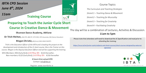 Preparing to Teach - Junior Cycle Short Course in Creative Dance & Movement