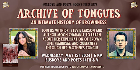 ARCHIVE OF TONGUES | A Busboys and Poets Books Presentation