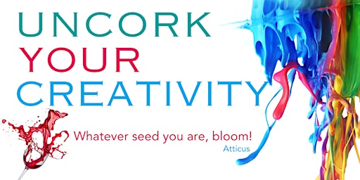 Imagem principal do evento Uncork Your Creativity - Free-Form Painting.  Adults - All Skill Levels