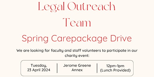 Legal Outreach Team - Spring Carepackage Drive primary image
