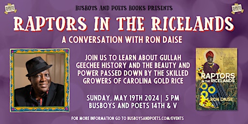 Imagen principal de RAPTORS IN THE RICELANDS | A Busboys and Poets Books Presentation