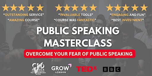 Imagem principal do evento FREE Public Speaking Confidence Class with TEDx Coaches