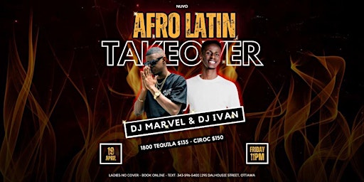 Primaire afbeelding van AFRO LATIN TAKEOVER FRIDAY @ NUVO  LOUNGE - OTTAWA BIGGEST PARTY & TOP DJS!