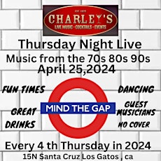 THURSDAY Night Live JAM with MIND THE GAP - come share the stage!