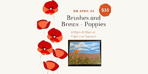 Imagem principal do evento Brushes and Brews: Poppies!