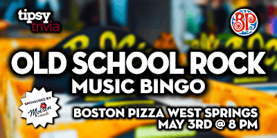 Imagen principal de Calgary: Boston Pizza West Springs - Old School Music Bingo - May 3, 8pm