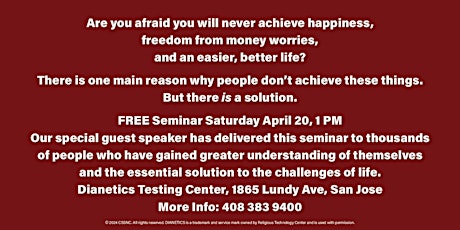 Free Dianetics Seminar