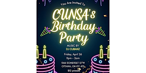 Imagem principal do evento CUNSA's Birthday Party