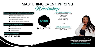 EVENT PRICING WORKSHOP: MASTERING PROFITABLE EVENTS primary image
