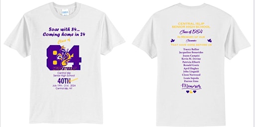 T-Shirt Class of 1984 40th Reunion primary image
