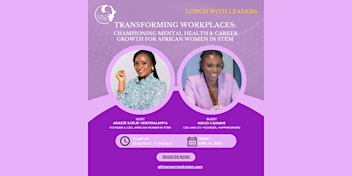 Imagem principal do evento Transforming Workplaces: Championing Mental Health & Career Growth