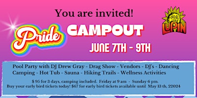 Imagem principal do evento Pride Camp Out 2024