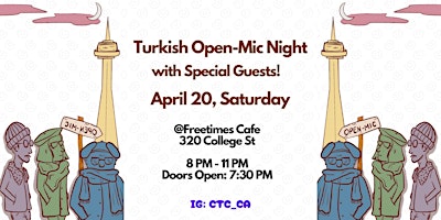 Canada Turkish Comedy Stand Up Night - OPEN MIC (Turkish) primary image