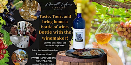 Taste, Tour & Bottle  wine with the winemaker.  Cork & Take a bottle home!