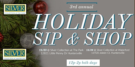 3rd Annual Holiday Sip & Shop at Silver Collection Huntersville primary image