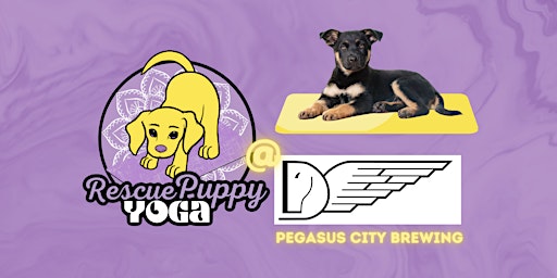 Imagem principal do evento Rescue Puppy Yoga @ Pegasus City Brewing!