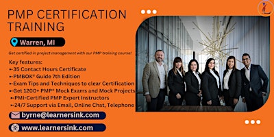 PMP Examination Certification Training Course in Warren, MI primary image