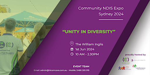 UNITY IN DIVERSITY DISABILITY EXPO - SYDNEY 2024 primary image