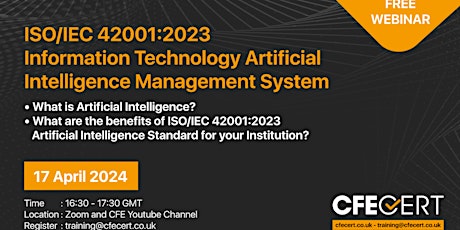 Webinar-ISOIEC 420012023 Information Technology Artificial Intelligence