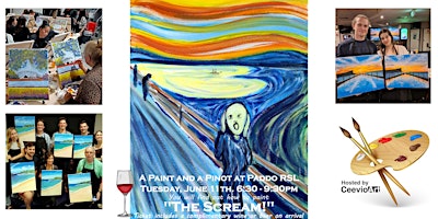 Imagem principal do evento A Paint and a Pinot at Paddo RSL. Edvard Munch's "The Scream!".
