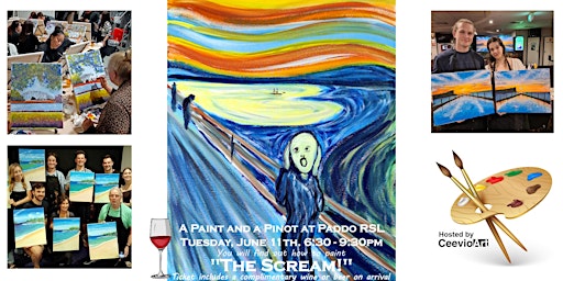Image principale de A Paint and a Pinot at Paddo RSL. Edvard Munch's "The Scream!".