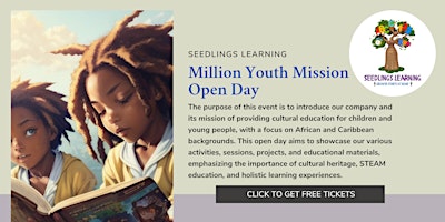 Imagem principal do evento Seedlings Learning: Million Youth Mission Open Day