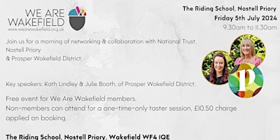 Primaire afbeelding van We Are Wakefield First Friday Networking 5 July - Nostell Priory