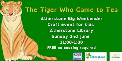 Imagem principal do evento The Tiger Who Came to Tea @ Atherstone Library