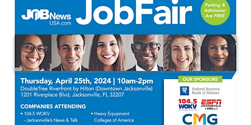 Hauptbild für JOB FAIR - 1,000+ JOBS  Available from  OVER 25 Companies -April 25th 10am