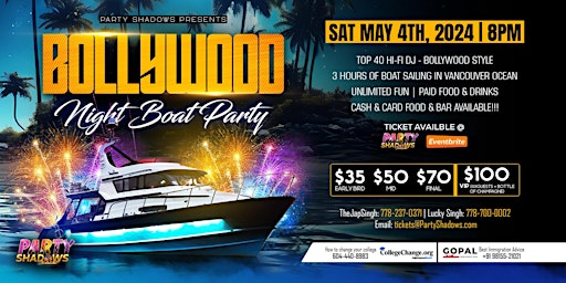 Immagine principale di The Bollywood Night | Vancouver Boat Party 