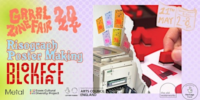 Imagem principal de Grrrl Zine Fair 2024 - Risograph Poster Making with BlockFace Stamps