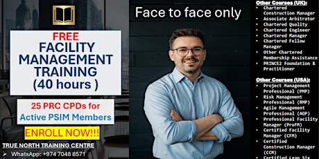 FREE FACILITY MANAGEMENT TRAINING (40 HOURS)