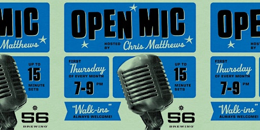Open Mic Night at 56 Brewing! primary image