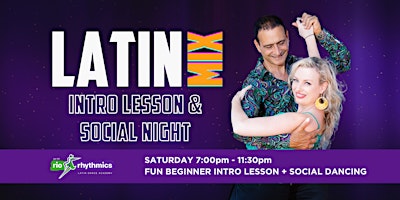 Imagem principal do evento Saturday Night Latin Mix Social Night with Intro Lesson @ 7pm