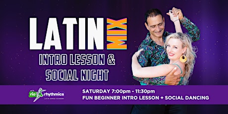 Imagen principal de Saturday Night Latin Mix Social Night with Intro Lesson @ 7pm