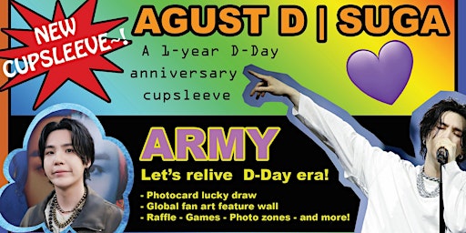 BTS D-Day 1-year anniversary cupsleeve