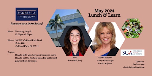 Imagem principal do evento Esquire Title, Inc. - Lunch & Learn Social