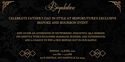 Imagem principal do evento Bespoke & Bourbon Father's Day Event