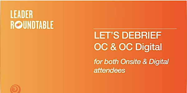 Let's Debrief Orange Conference 2024