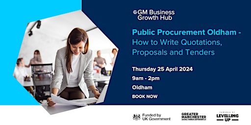 Imagem principal do evento Public Procurement Oldham - How to Write Quotations, Proposals and Tenders