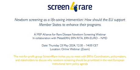 Screen4Rare Webinar "Newborn screening as a life-saving intervention"