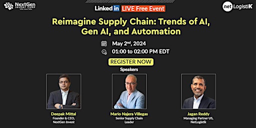 Imagem principal do evento Reimagine Supply Chain- Trends of AI, Gen AI, and Automation