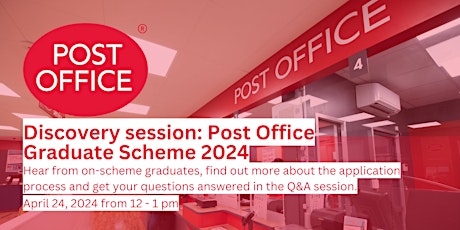 Discovery session: Post Office Graduate Scheme 2024