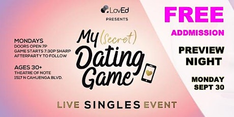 My (Secret) Dating Game - FREE Preview Night    primary image